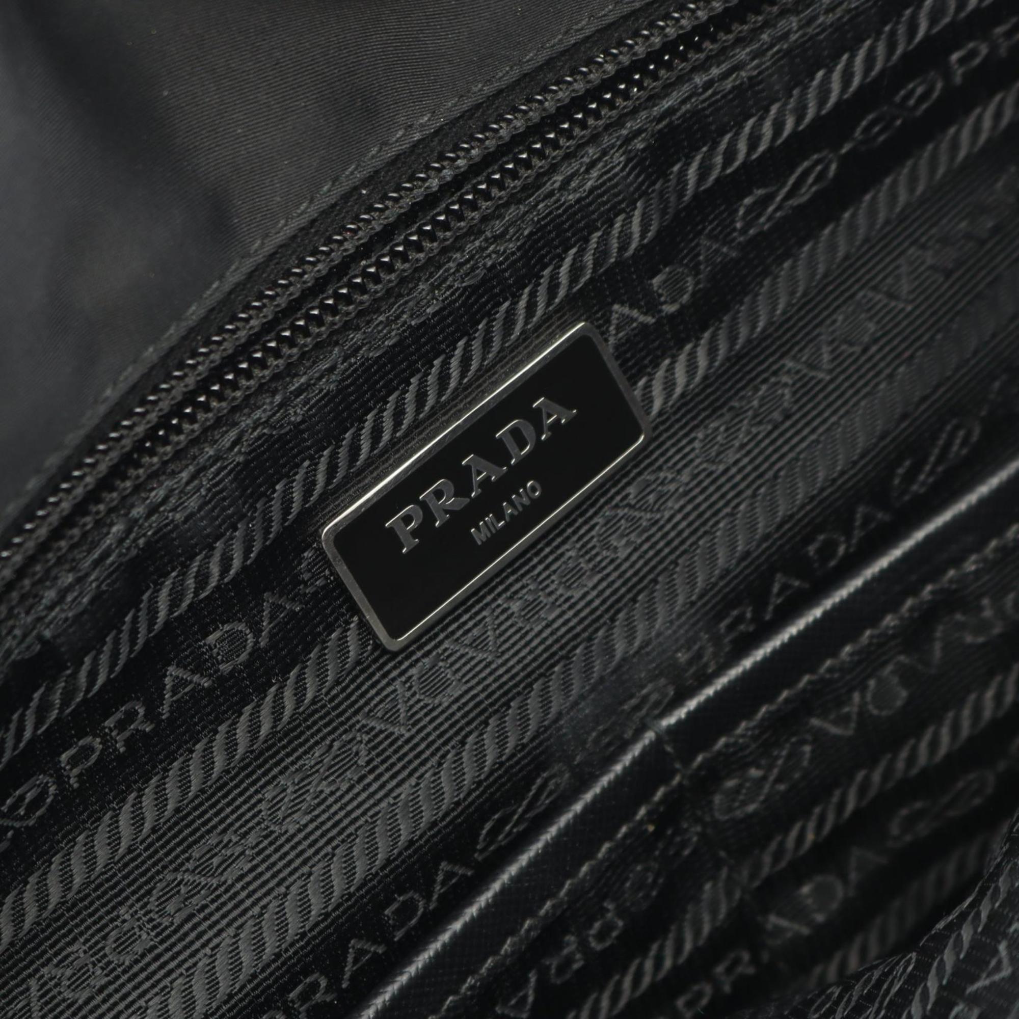 Prada Black Nylon Saffiano Triangle Shoulder Bag
