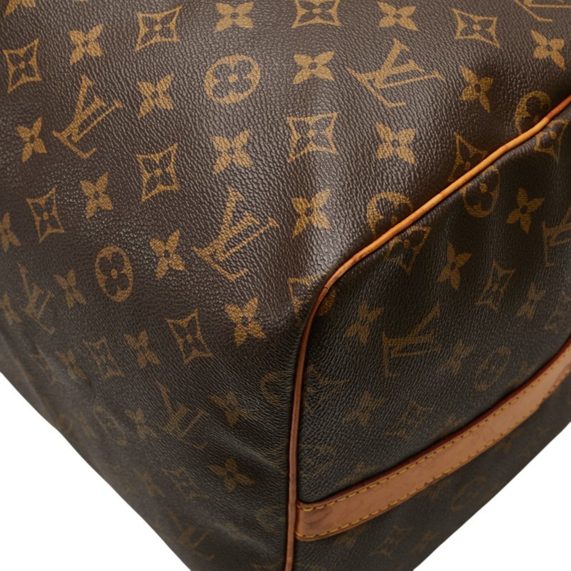 Louis Vuitton Monogram Brown Pvc Leather Boston Bag Shoulder Bag
