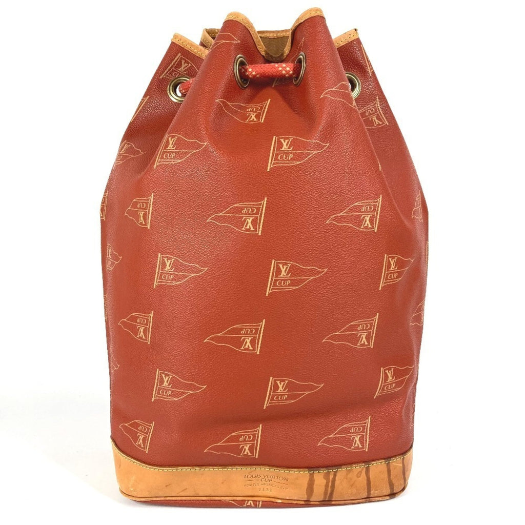 Louis Vuitton Orange Leather Canvas Shoulder Bag