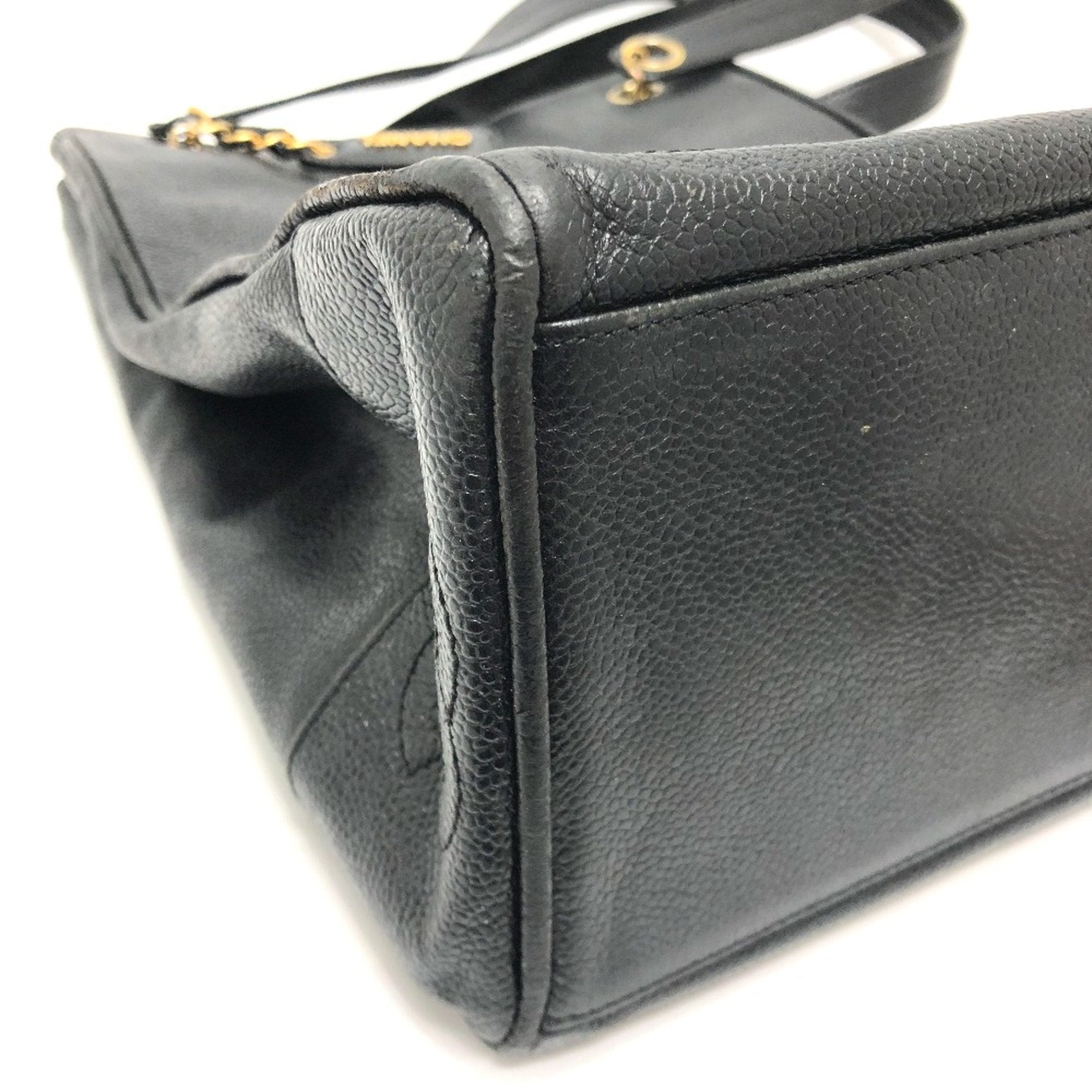 Chanel Black Leather Tote Bag