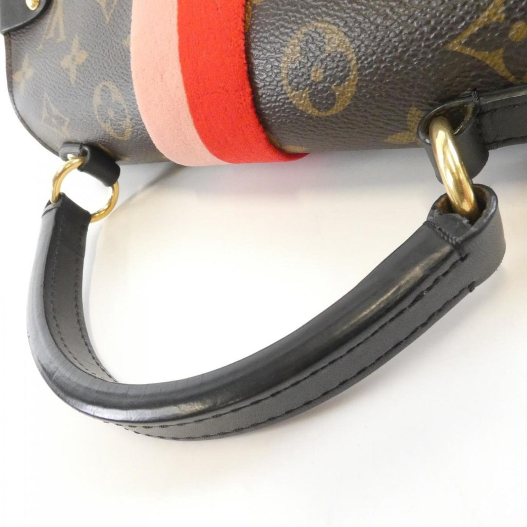 Louis Vuitton Coquelicots Marron Peche Coated Canvas Handbag