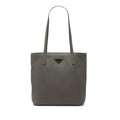 Prada Gray Leather Handbag Tote Bag