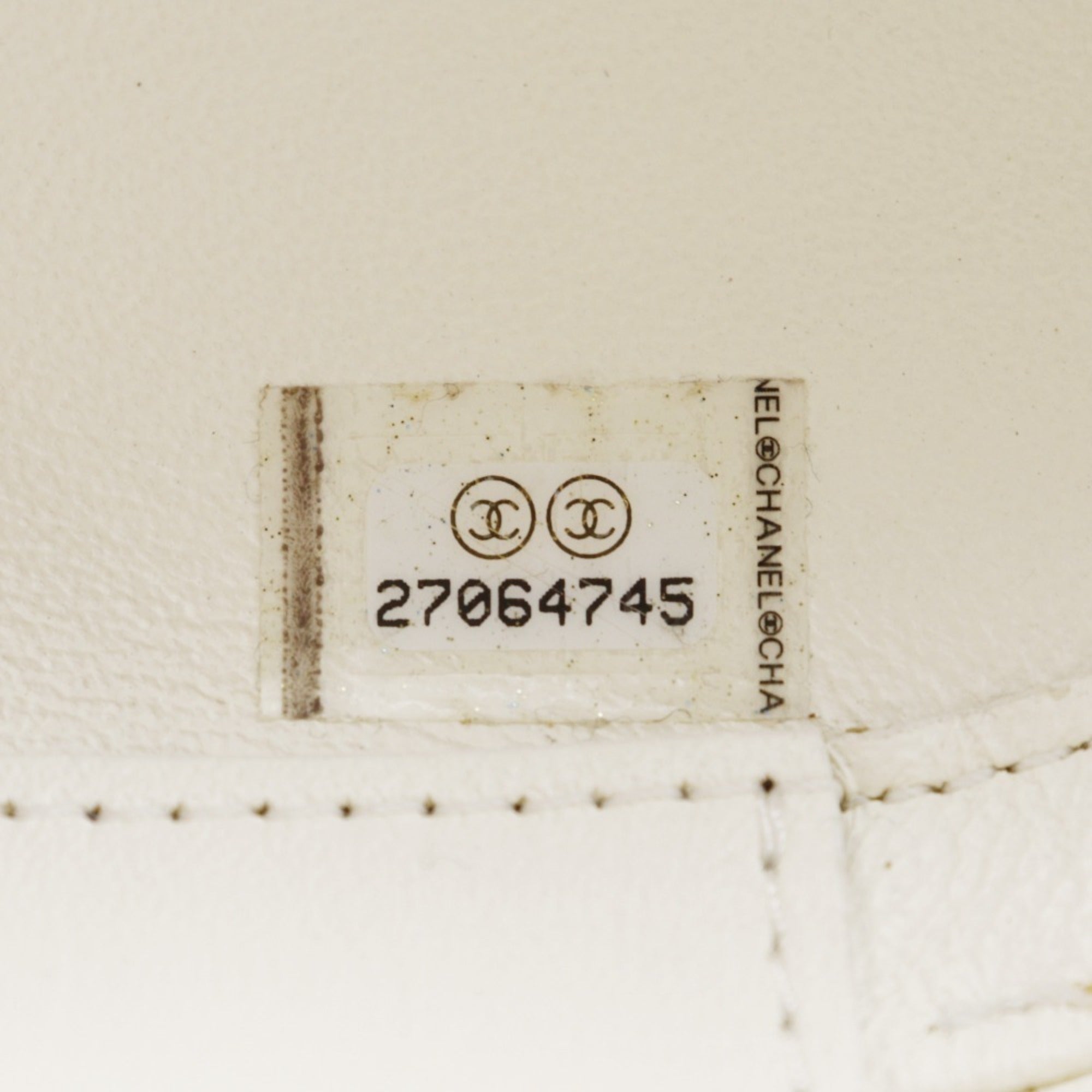 Chanel White Leather Shoulder Bag