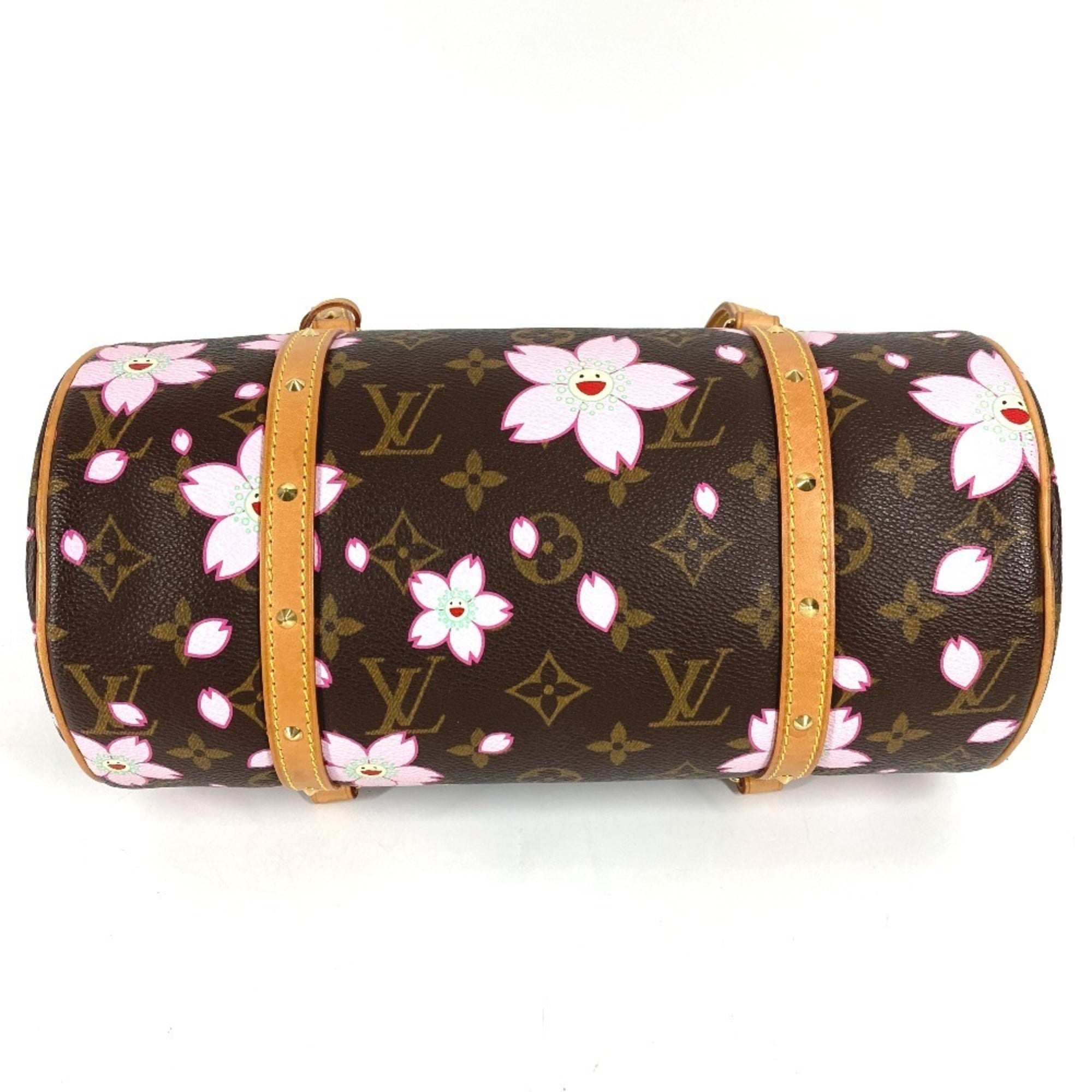 Louis Vuitton Brown Pink Monogram Cherry Blossom Handbag Shoulder Bag Tote Bag