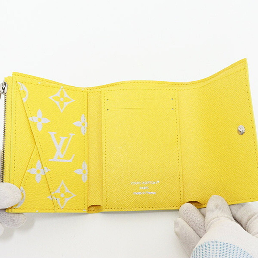 Louis Vuitton Monogram Gray Yellow Wallet (Tri-Fold)