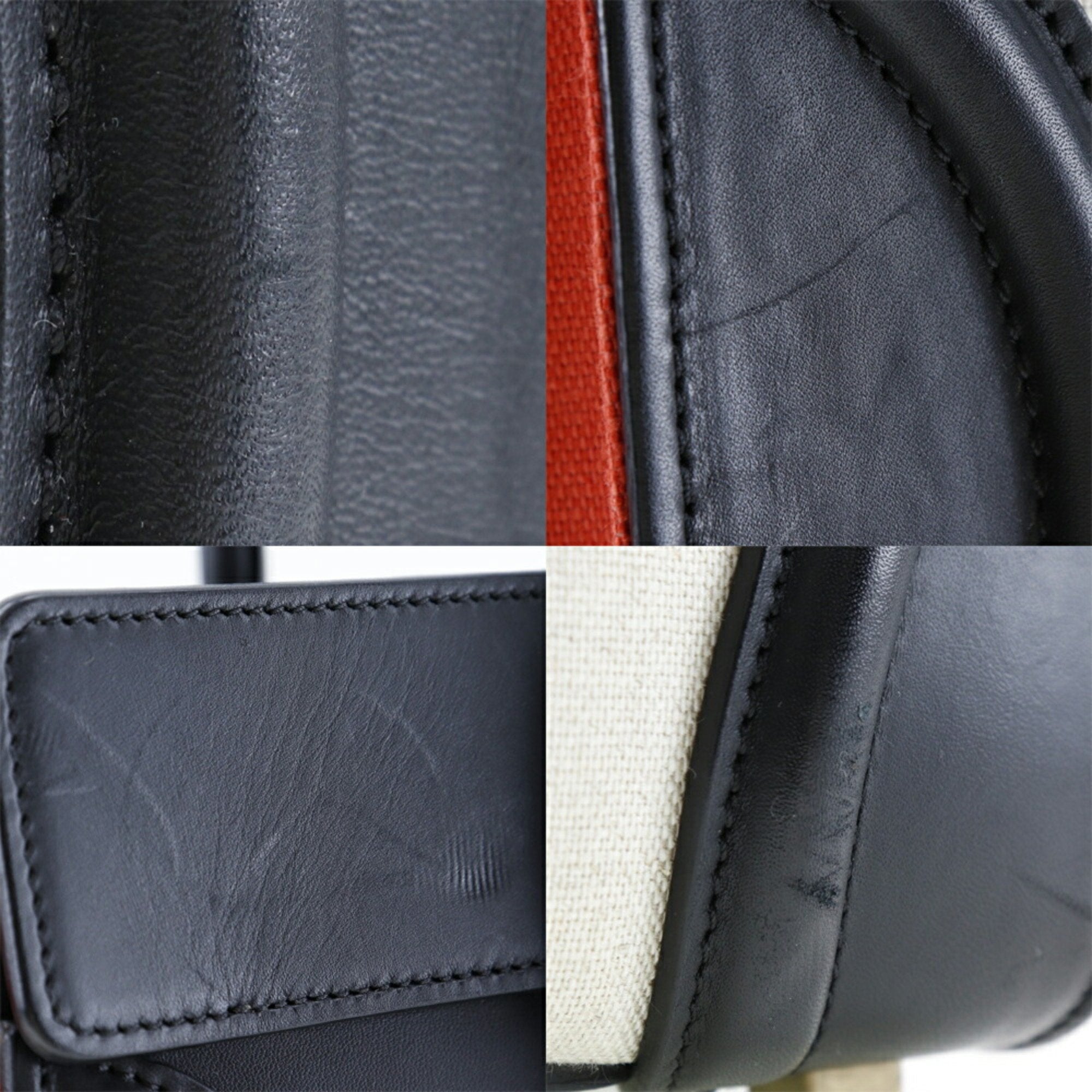 Celine Luggage Beige Black Orange Canvas Leather Handbag