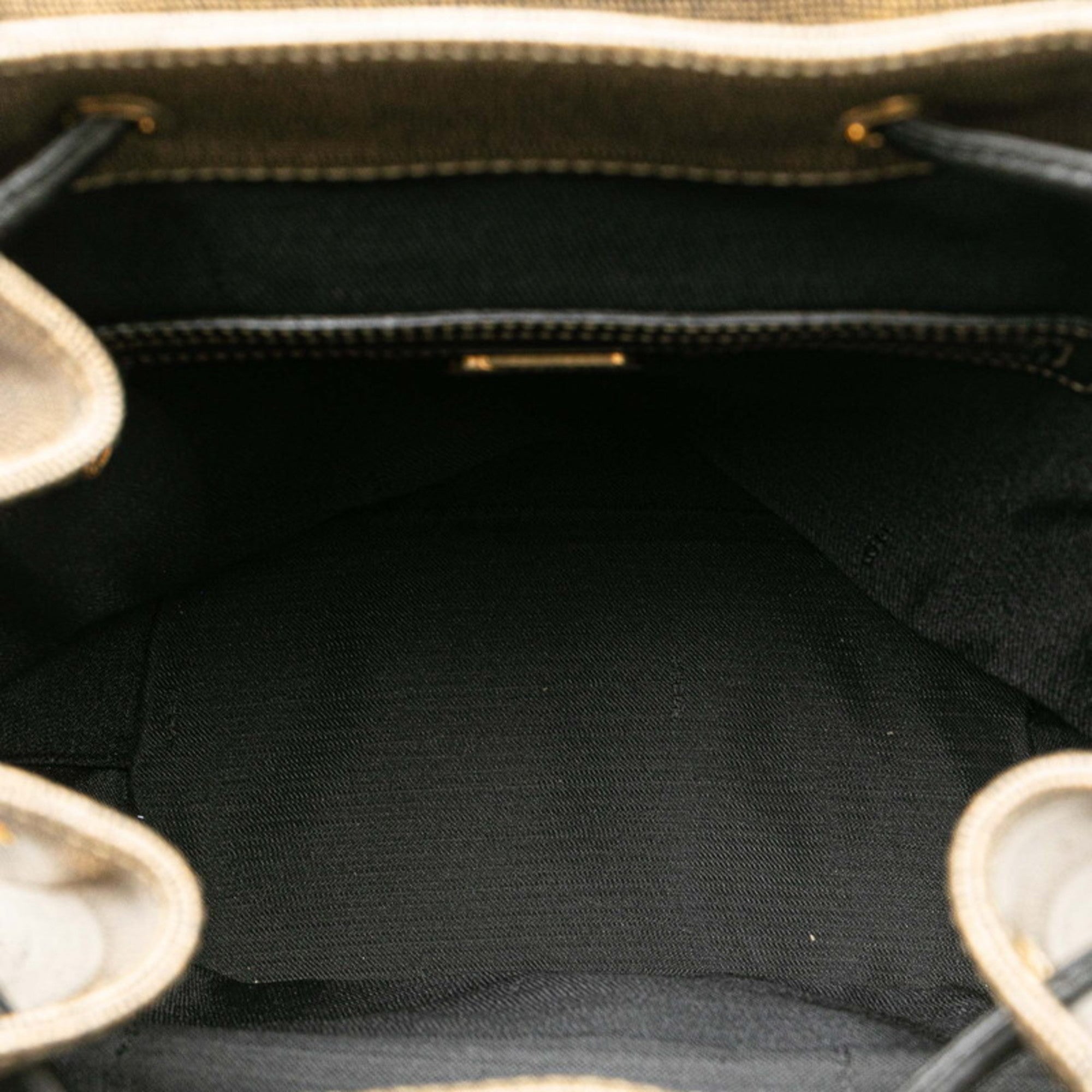 Fendi Zucchino Black Grayish Zucchino Pvc Leather Backpack