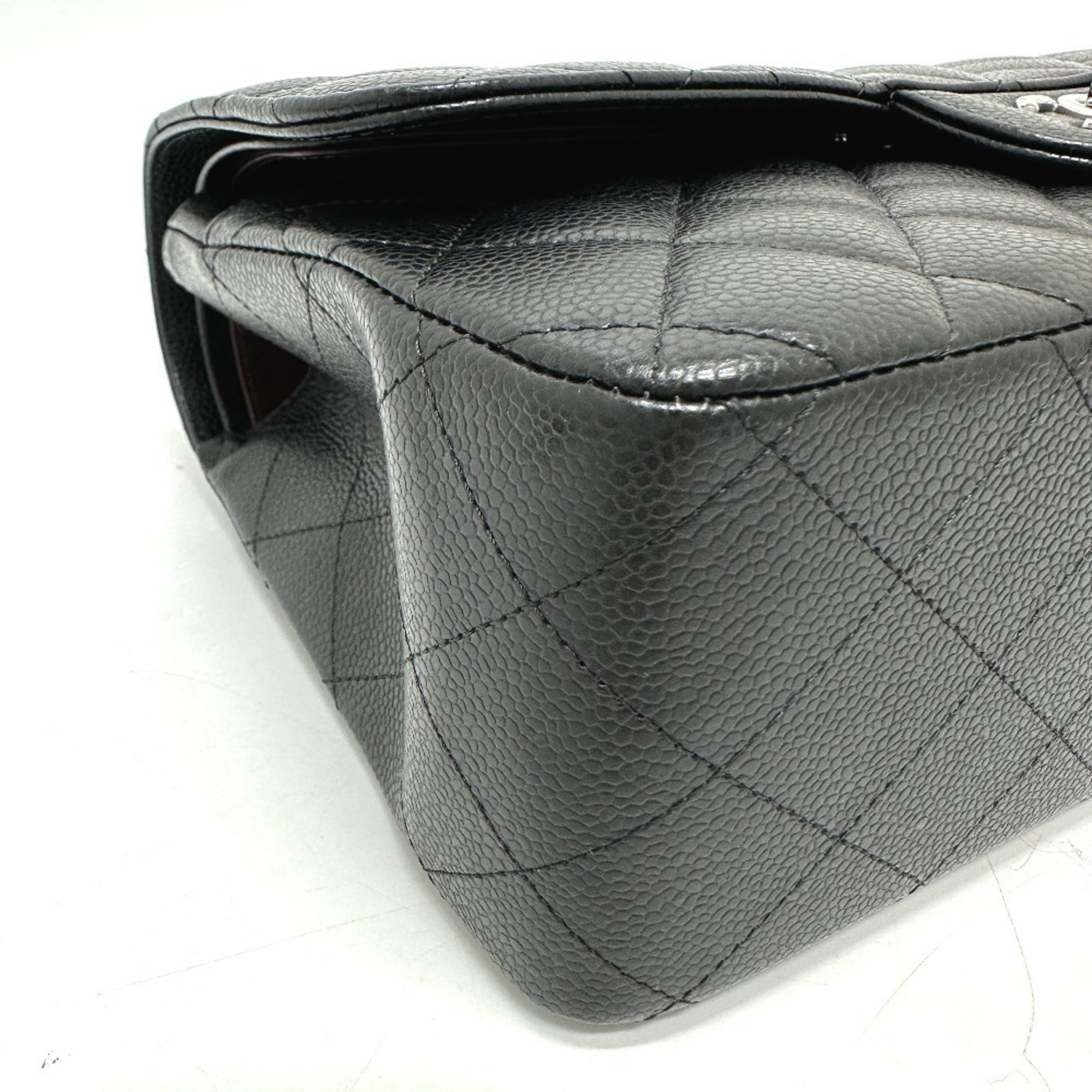 Chanel Black Grained Calfskin Shoulder Bag