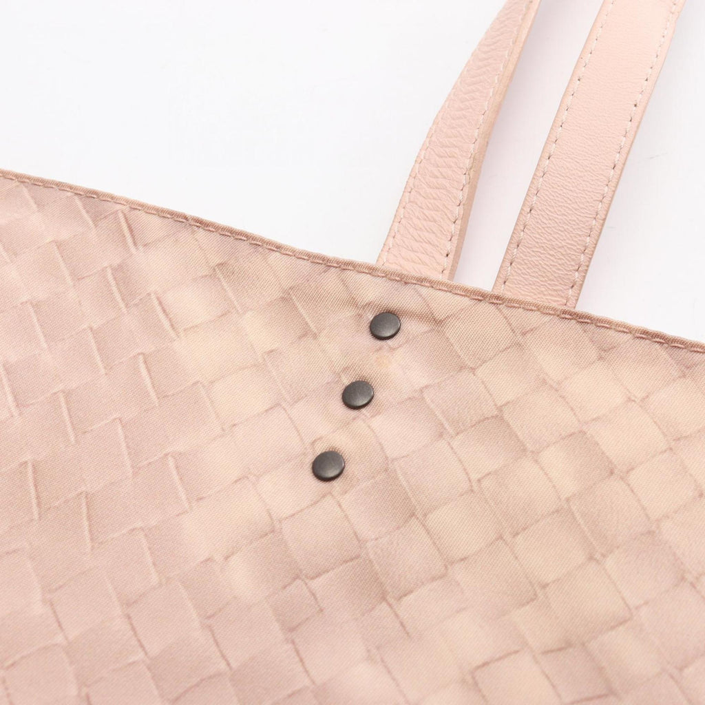 Bottega Veneta Pink Nylon Leather Tote Bag