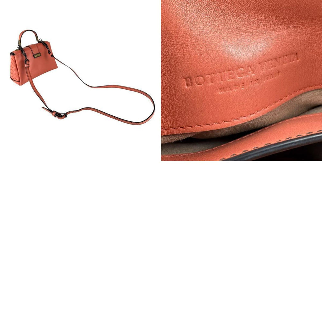 Bottega Veneta Coral Pink Leather Shoulder Bag