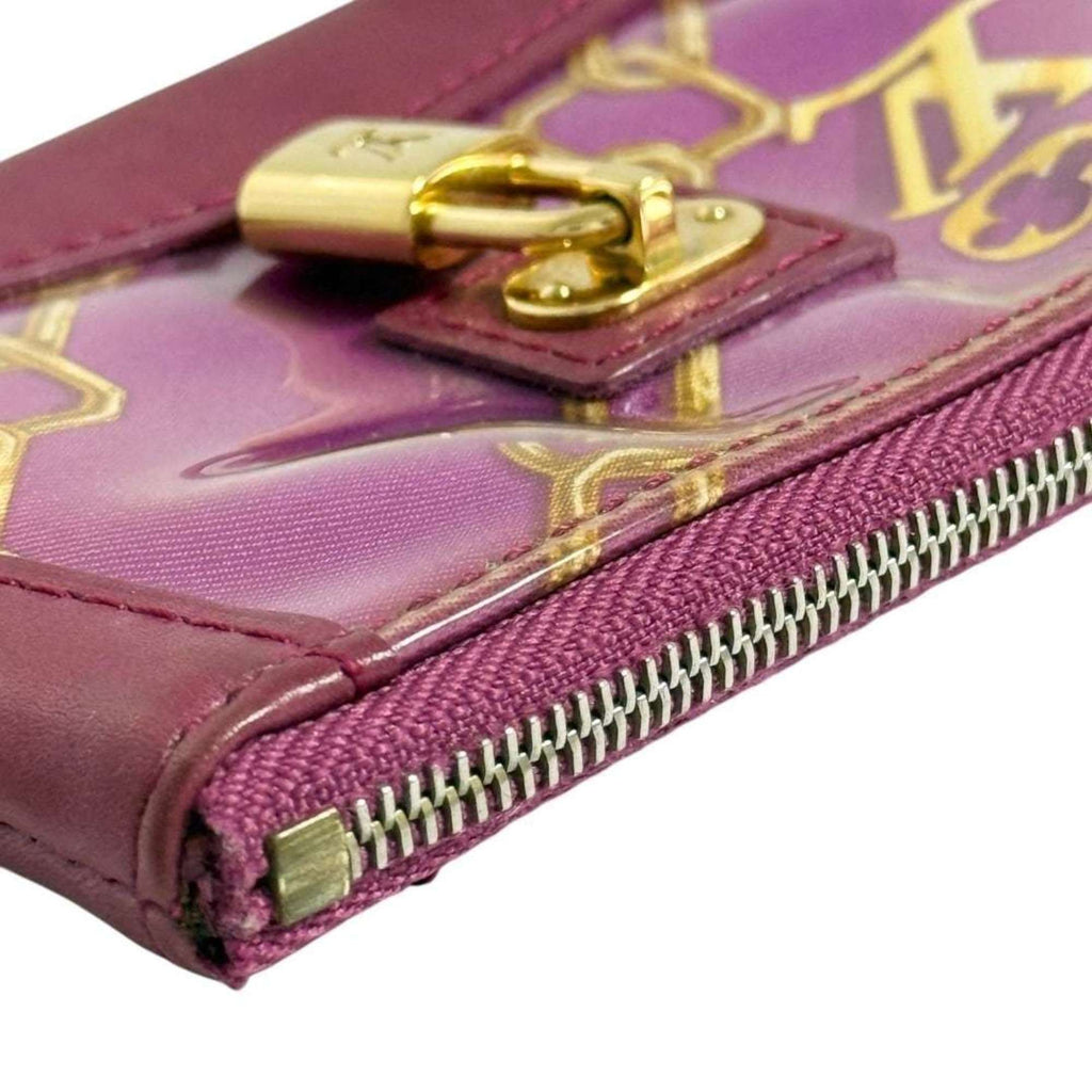 Louis Vuitton Red Color Wine Leather Coin Purse/Coin Case