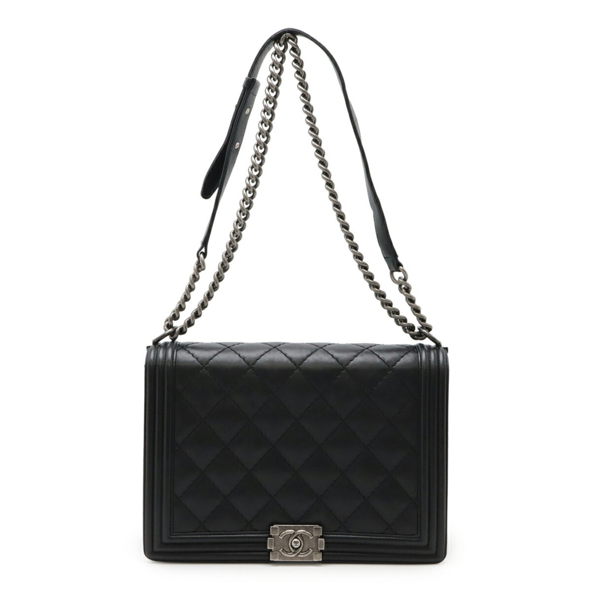 Chanel Matelasse Black Leather Shoulder Bag