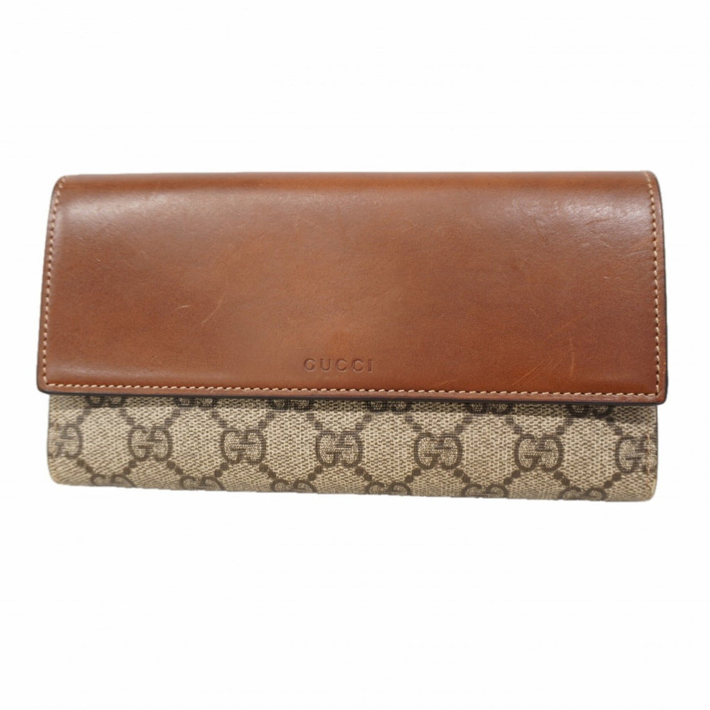 Gucci Brown Pvc Long Wallet (Bi-Fold) (Pre-Owned)