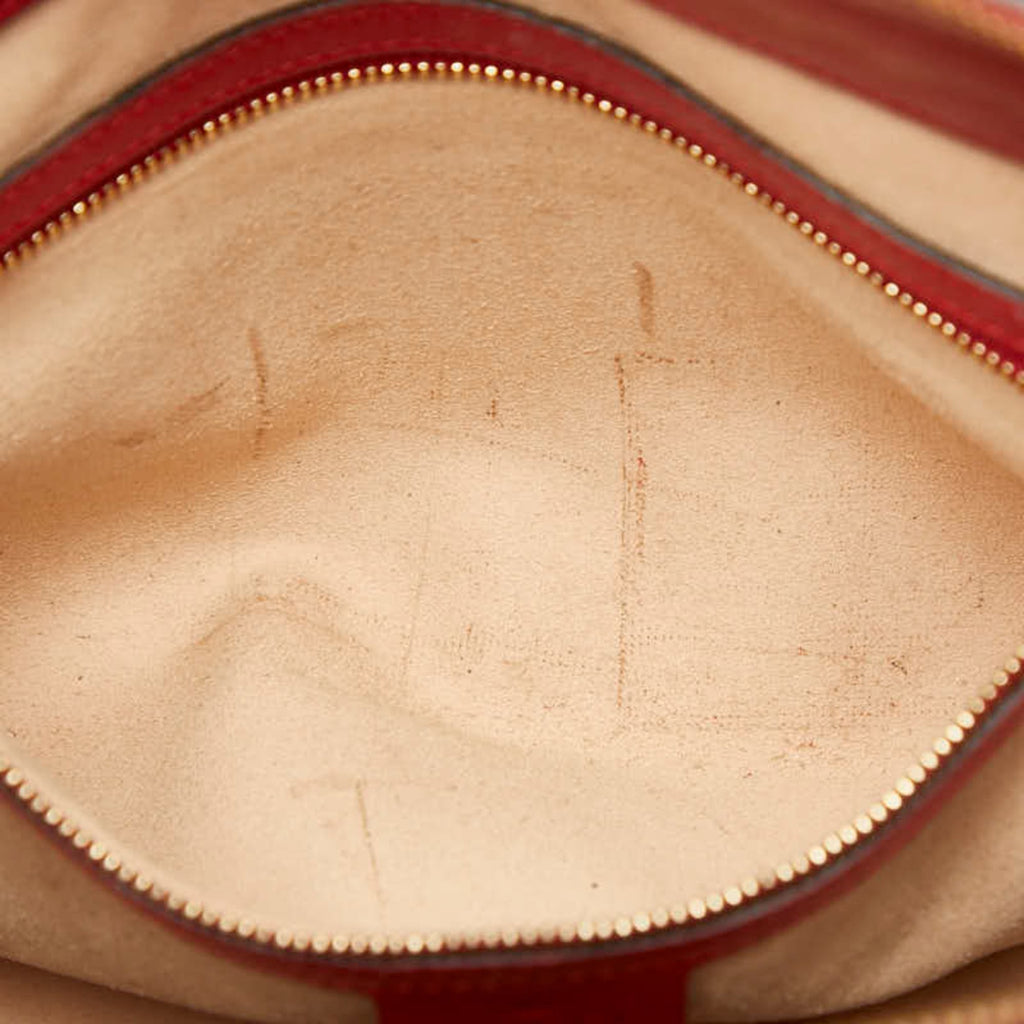 Gucci Red Color Leather Tote Bag (Pre-Owned)