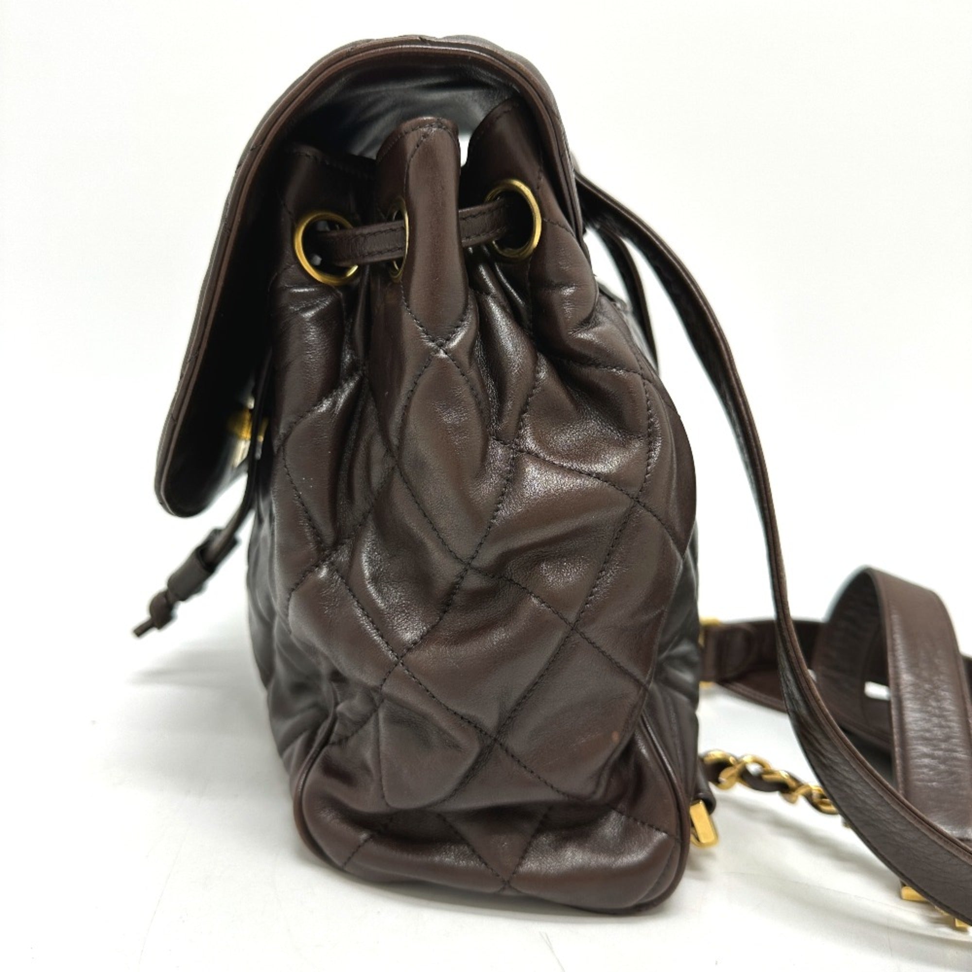 Chanel Brown Leather Backpack