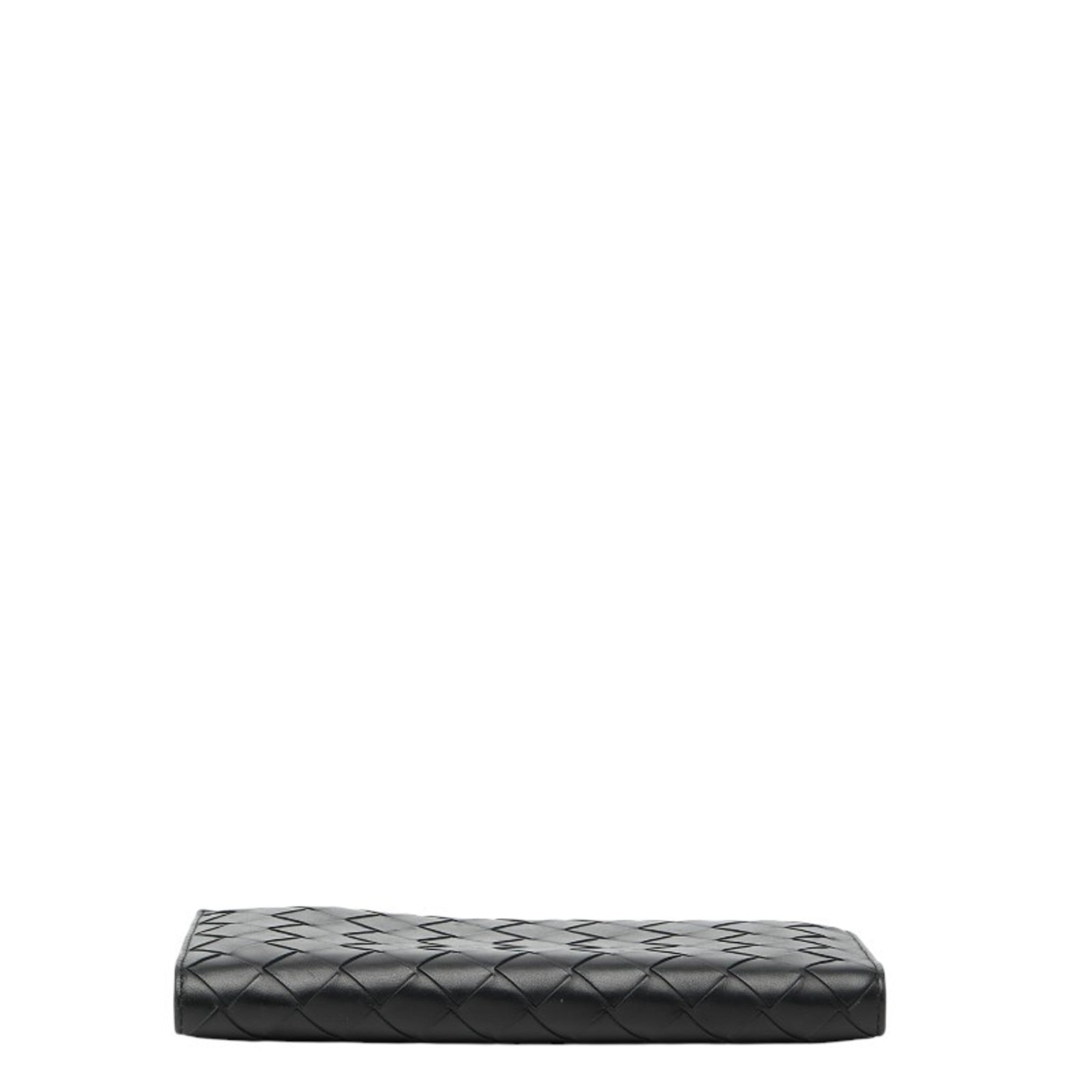 Bottega Veneta Black Leather Long Wallet (Bi-Fold)