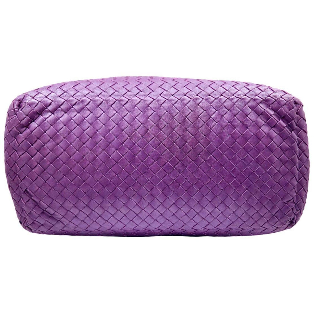 Bottega Veneta Purple Leather Boston Bag Handbag Tote Bag
