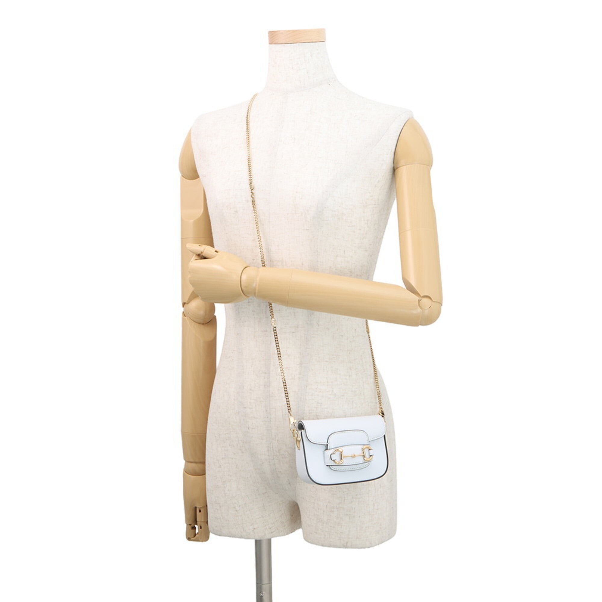 Gucci Horsebit White Leather Handbag Shoulder Bag (Pre-Owned)
