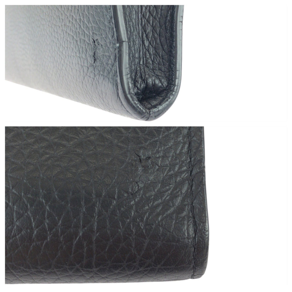 Louis Vuitton Black Noir Leather Clutch Bag Pochette