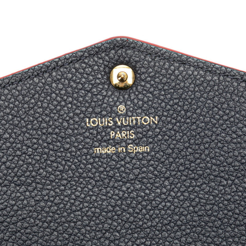 Louis Vuitton Monogram Empreinte Marine Rouge Navy Leather Long Wallet