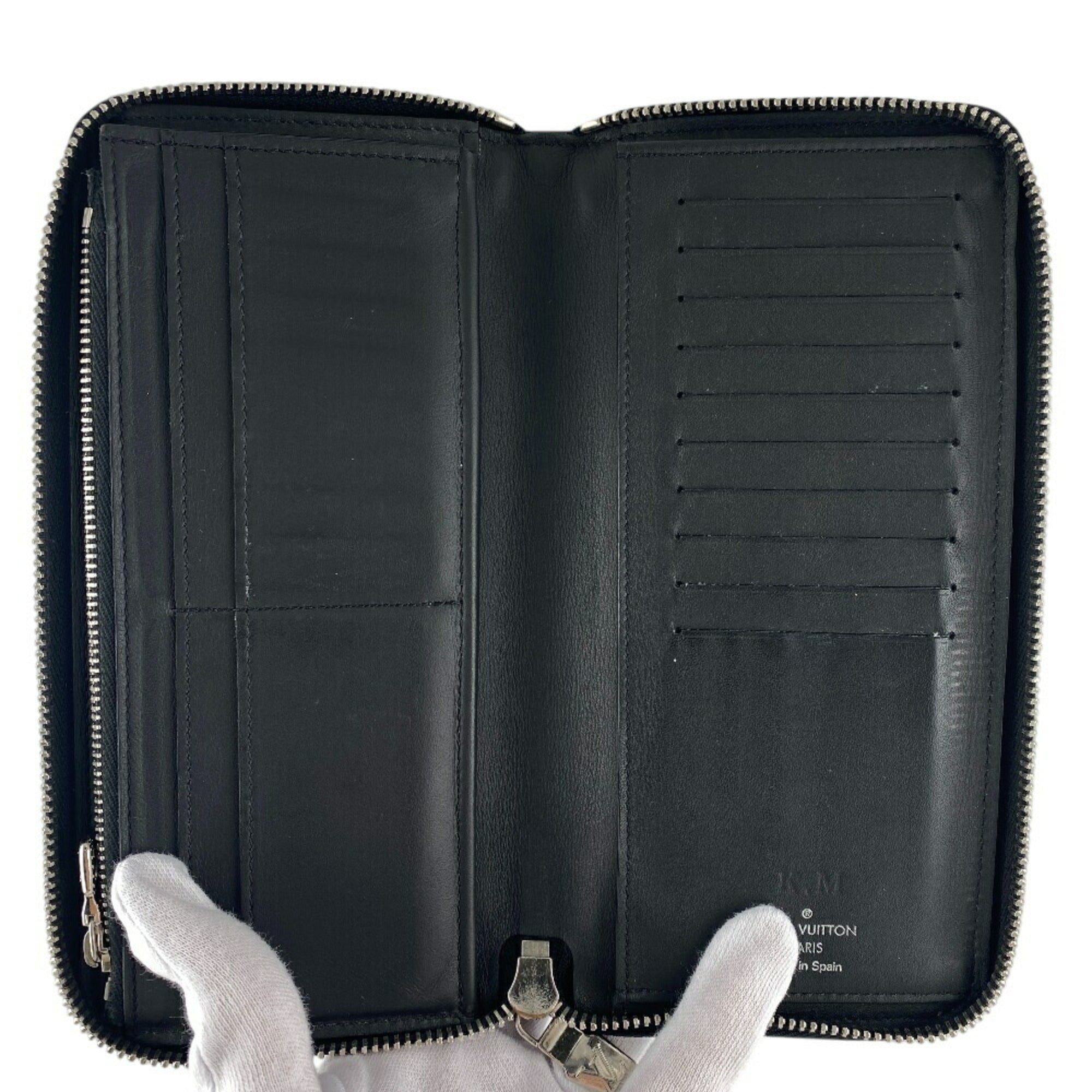 Louis Vuitton Black Leather Long Wallet