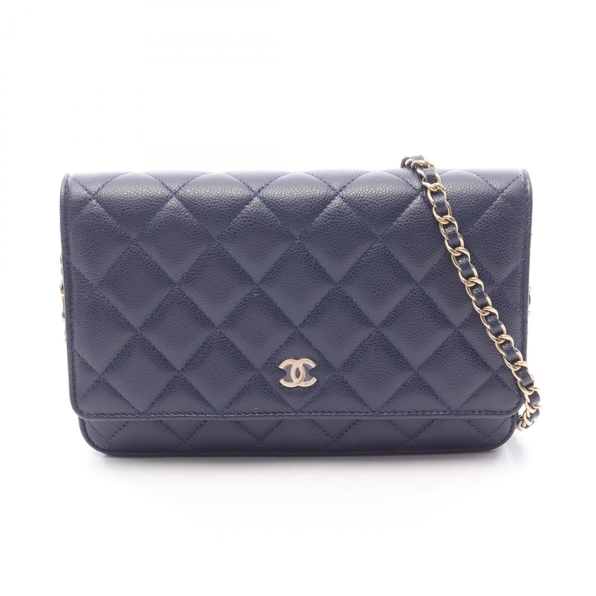 Chanel Navy Grained Calfskin Handbag Shoulder Bag