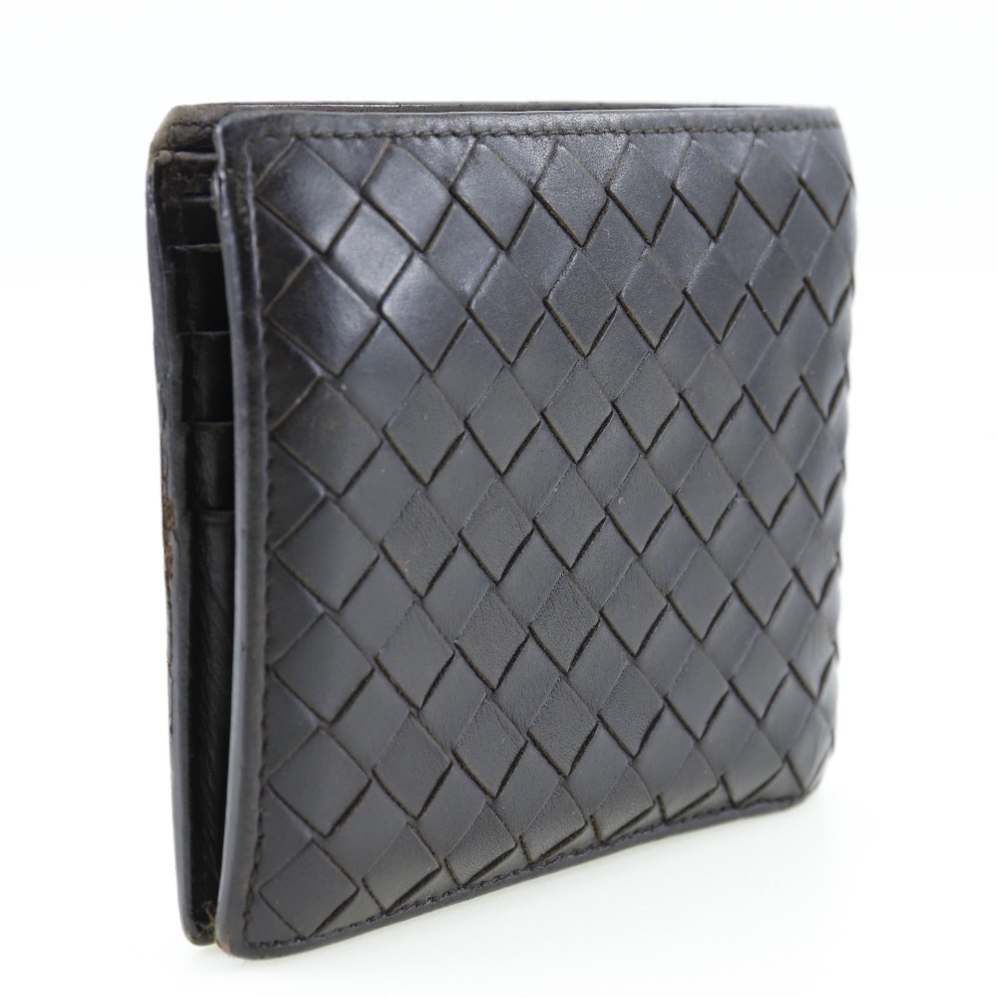 Bottega Veneta Intrecciato Dark Brown Leather Wallet (Bi-Fold)