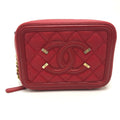 Chanel Red Leather Shoulder Bag