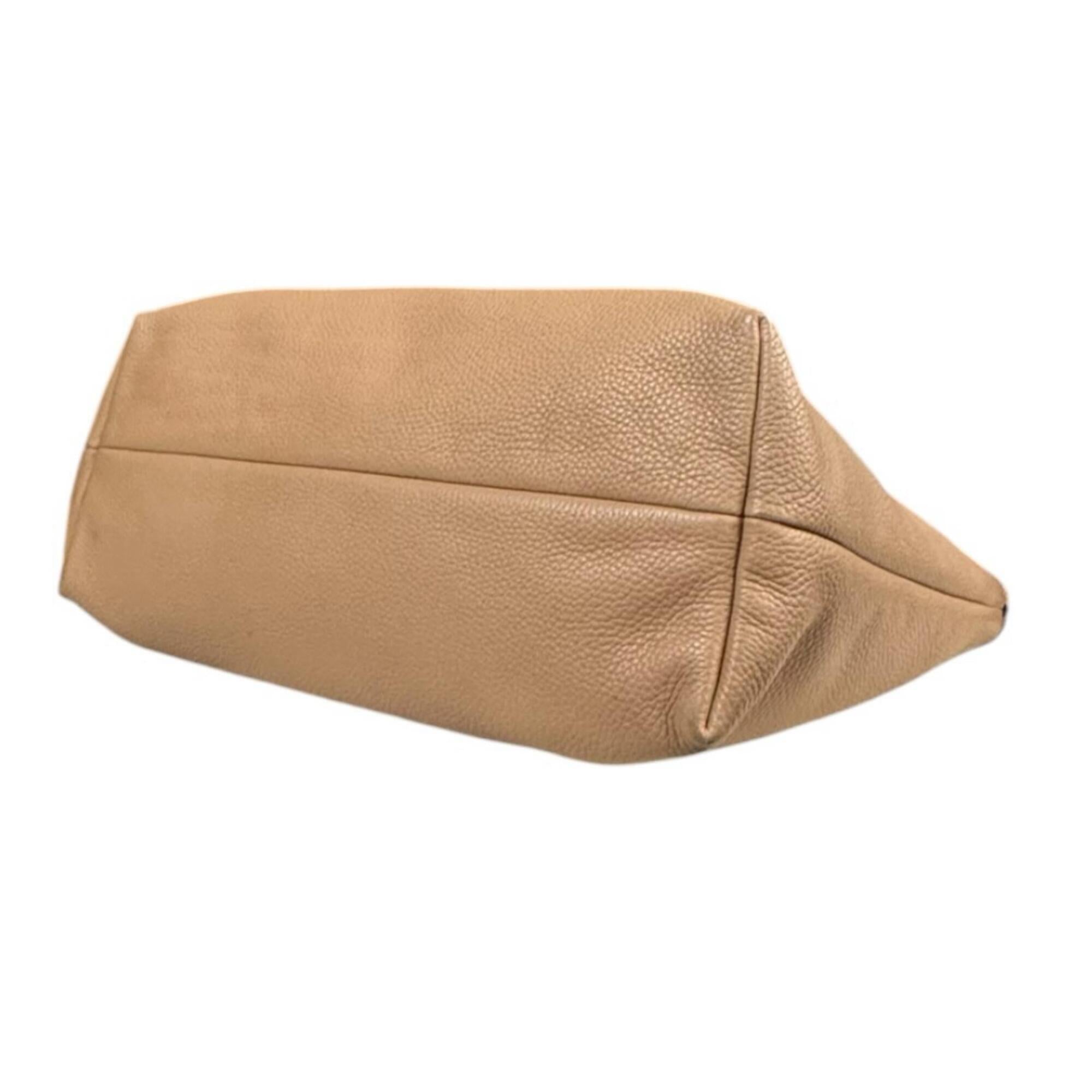 Gucci Bamboo Beige Leather Tote Bag (Pre-Owned)