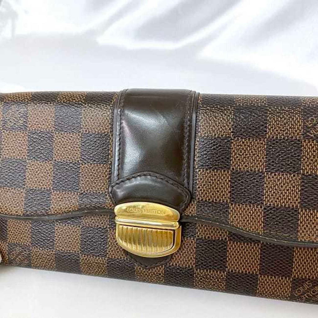 Louis Vuitton Damier Brown Damier Canvas Ebene Damier Canvas Long Wallet