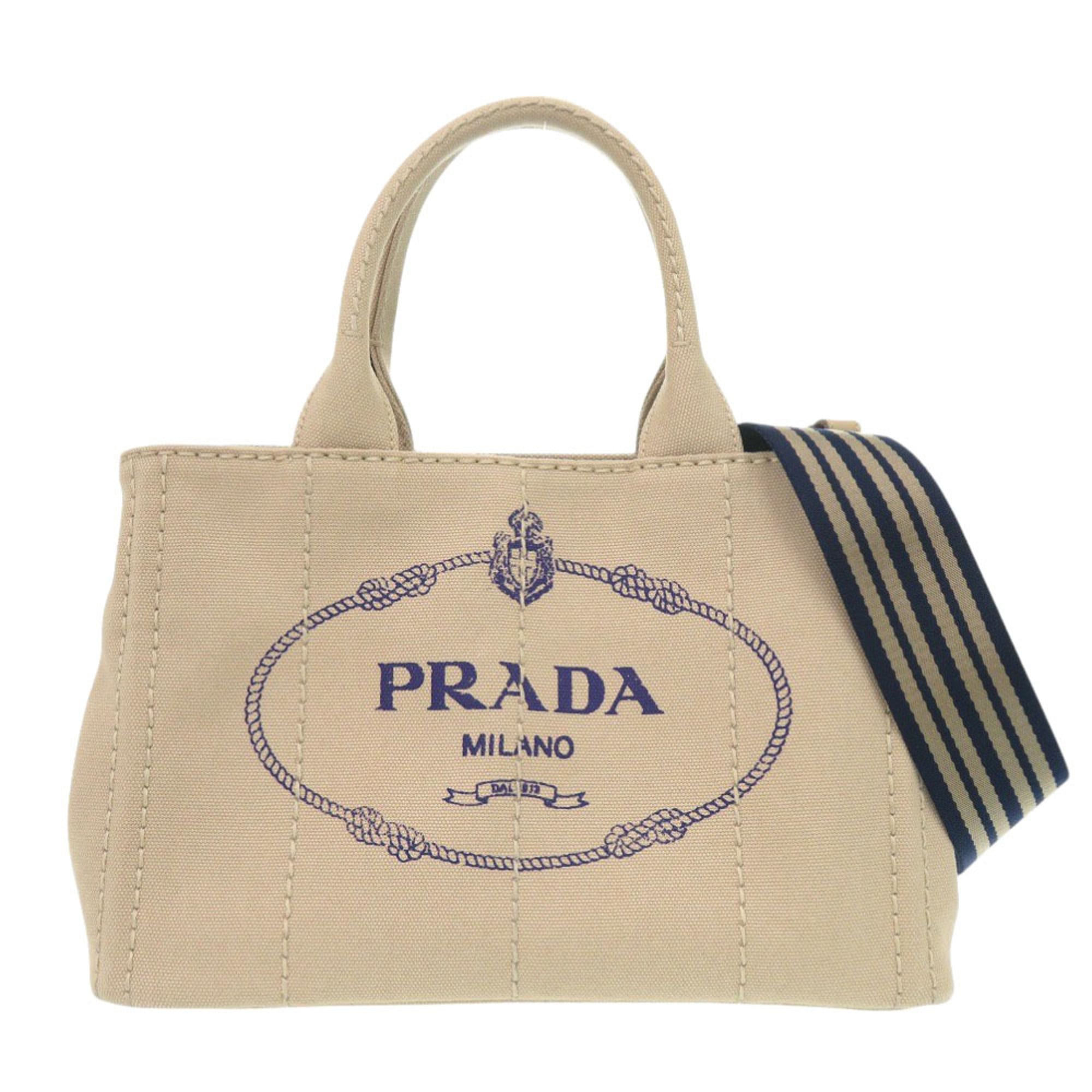 Prada Beige Canvas Tote Bag