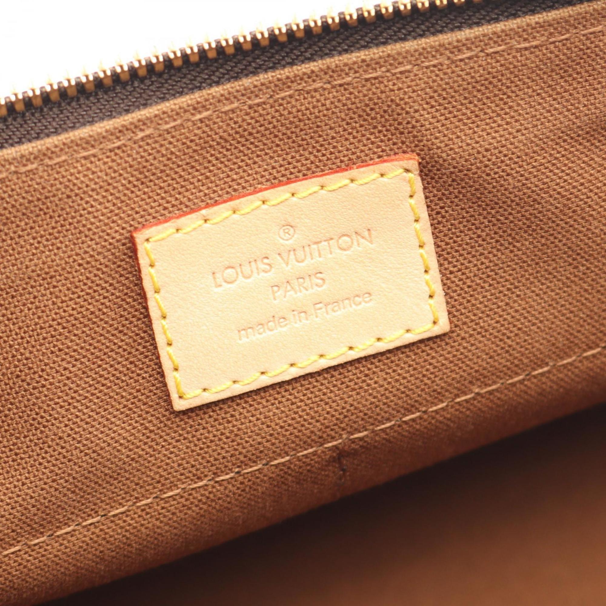 Louis Vuitton Brown Pvc Monogram Coated Canvas Leather Shoulder Bag