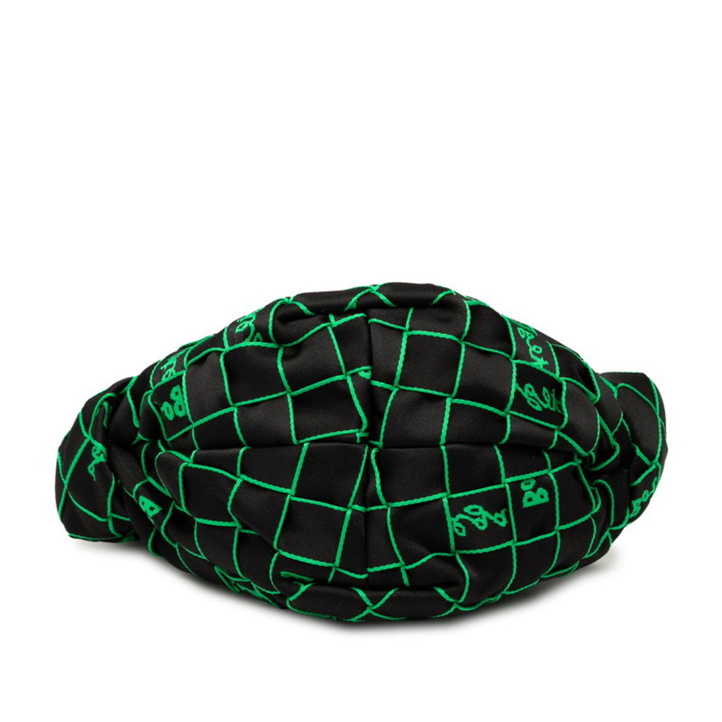 Bottega Veneta Black Green Polyester Handbag Shoulder Bag