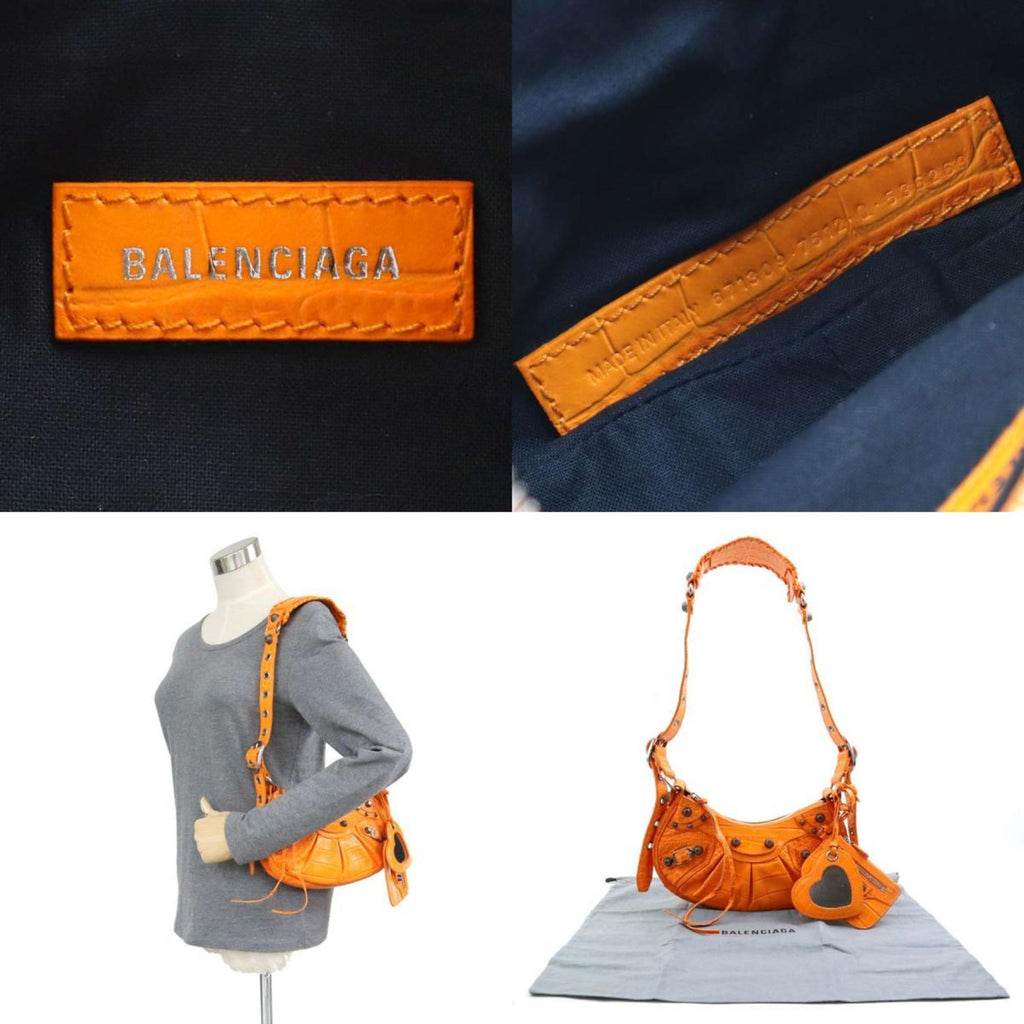 Balenciaga Orange Leather Pouch Shoulder