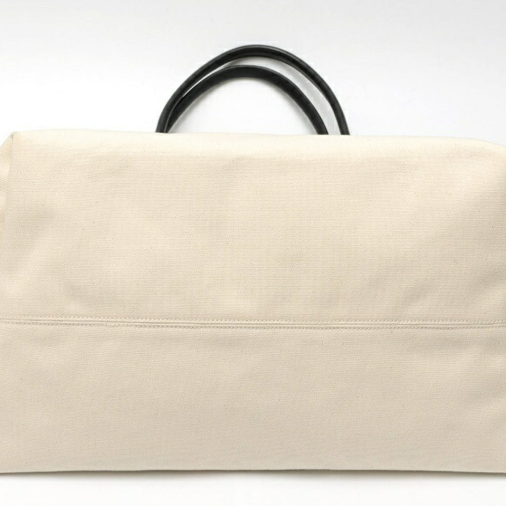 Balenciaga Black White Canvas Leather Tote