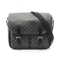 Louis Vuitton Black Coated Canvas Leather Handbag Shoulder Bag