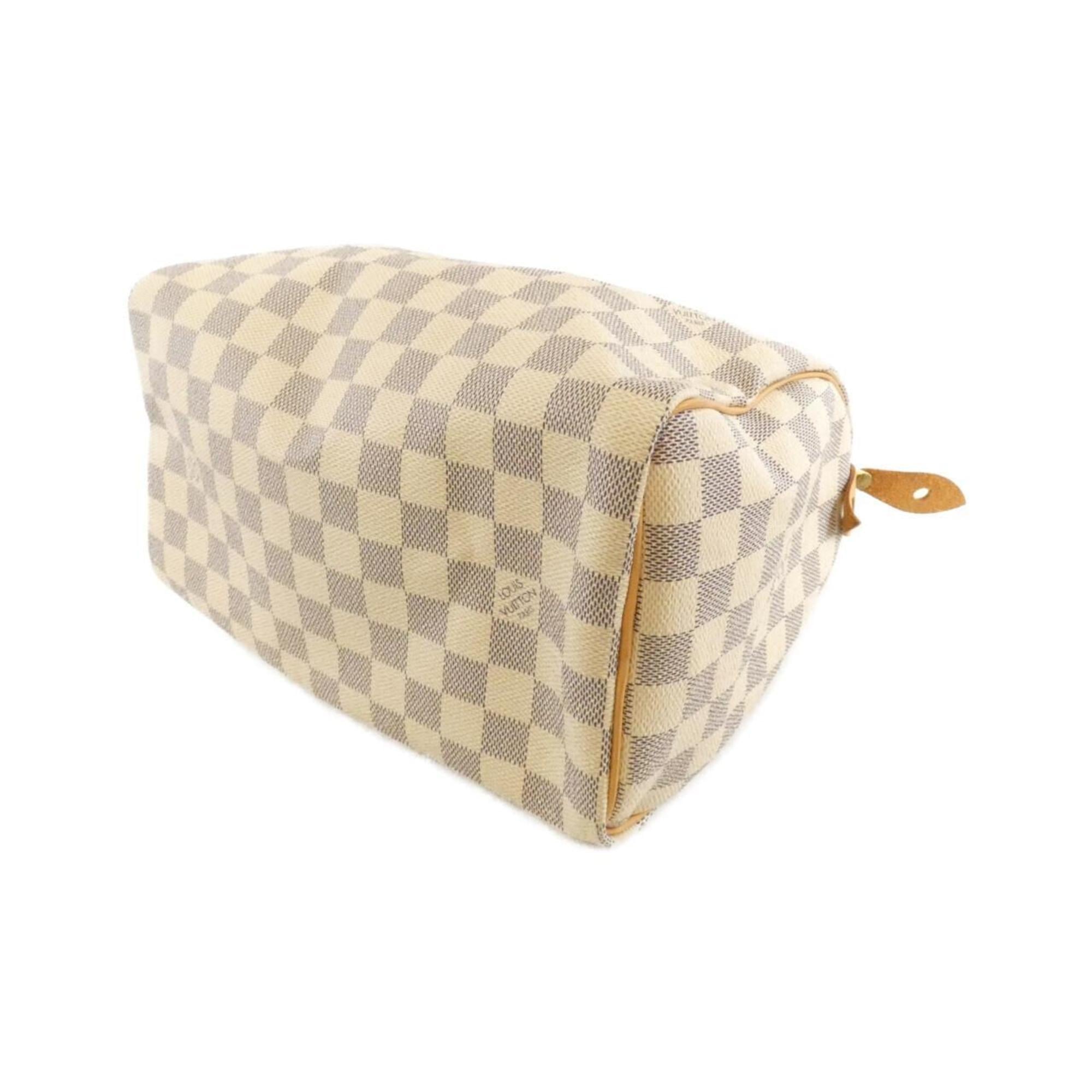 Louis Vuitton Azur White Coated Canvas Boston Bag
