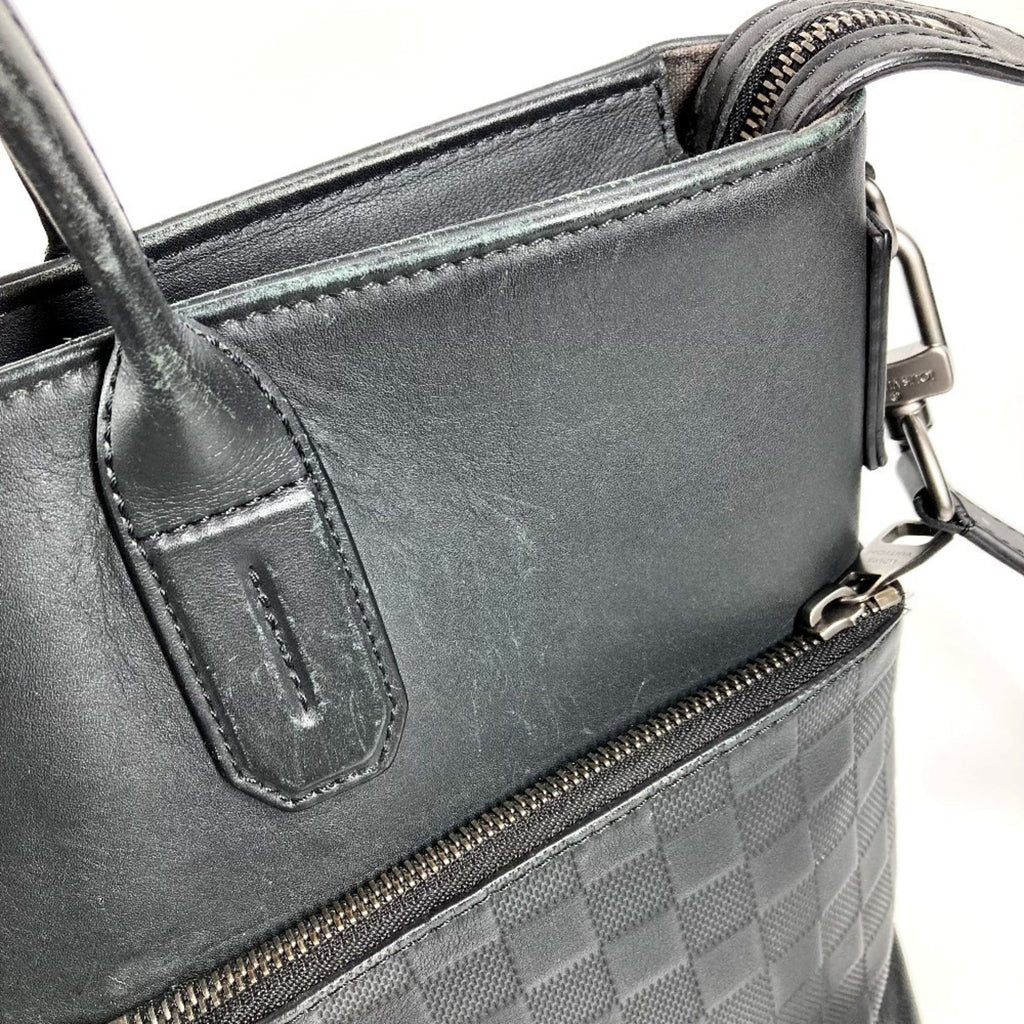Louis Vuitton Black Onyx Damier Infini Leather Briefcase Handbag Shoulder Bag Tote Bag