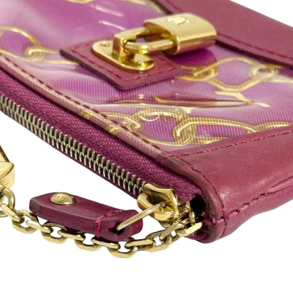 Louis Vuitton Red Color Wine Leather Coin Purse/Coin Case
