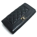 Chanel Black Leather Long Wallet (Bi-Fold)