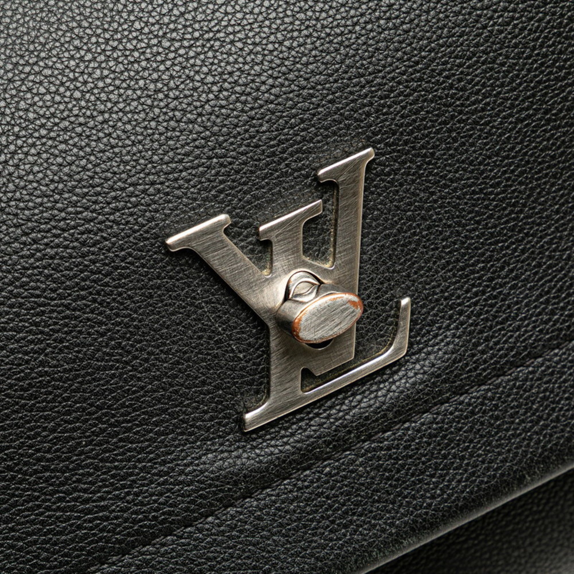 Louis Vuitton Lockme Ii Black Noir Leather Handbag Shoulder Bag