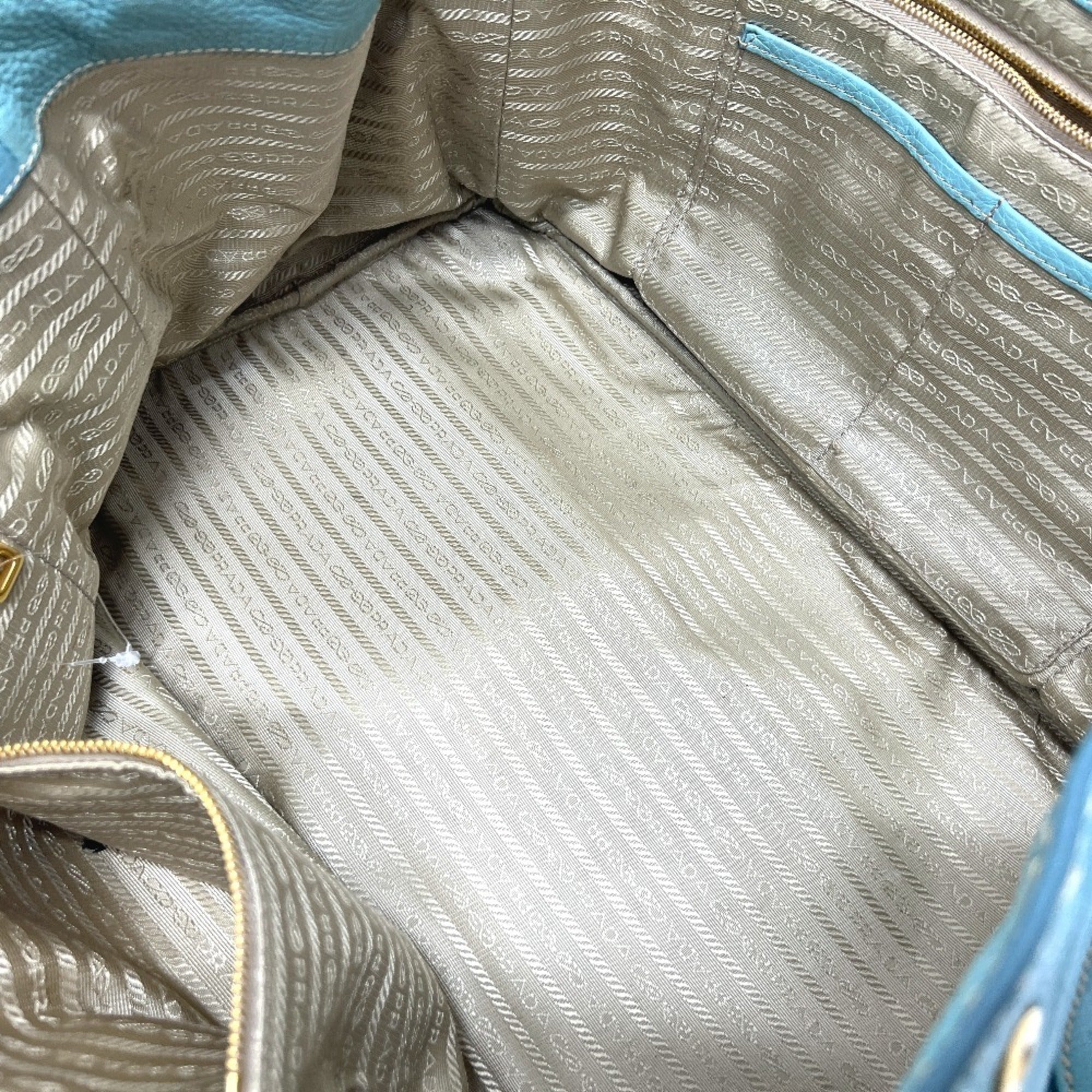 Prada Blue Canapa Handbag Tote Bag