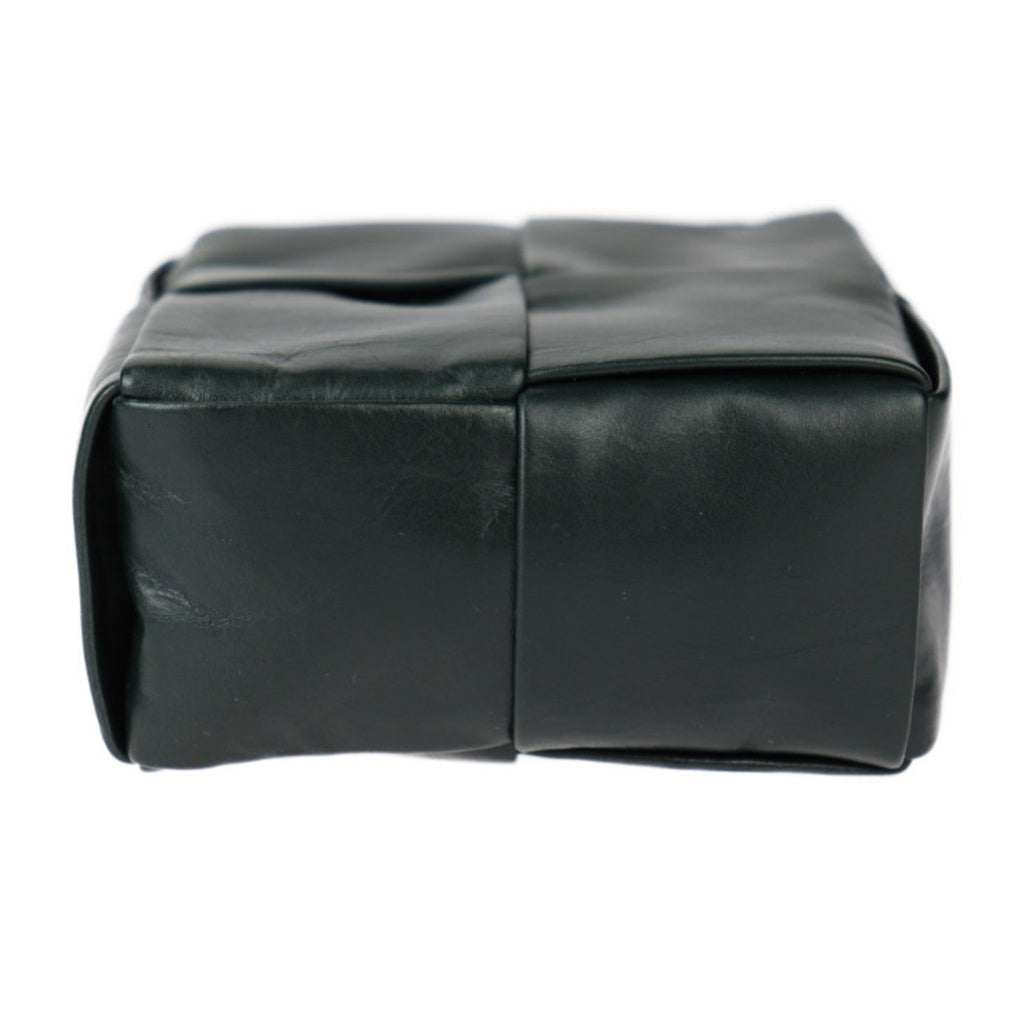 Bottega Veneta Intrecciato Dark Green Leather Fanny Pack Sling Bag