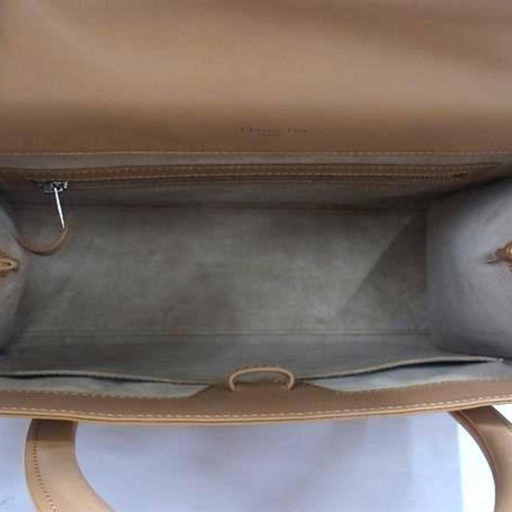 Christian Dior Brown Leather Handbag Shoulder Bag Tote Bag (Pre-Owned)