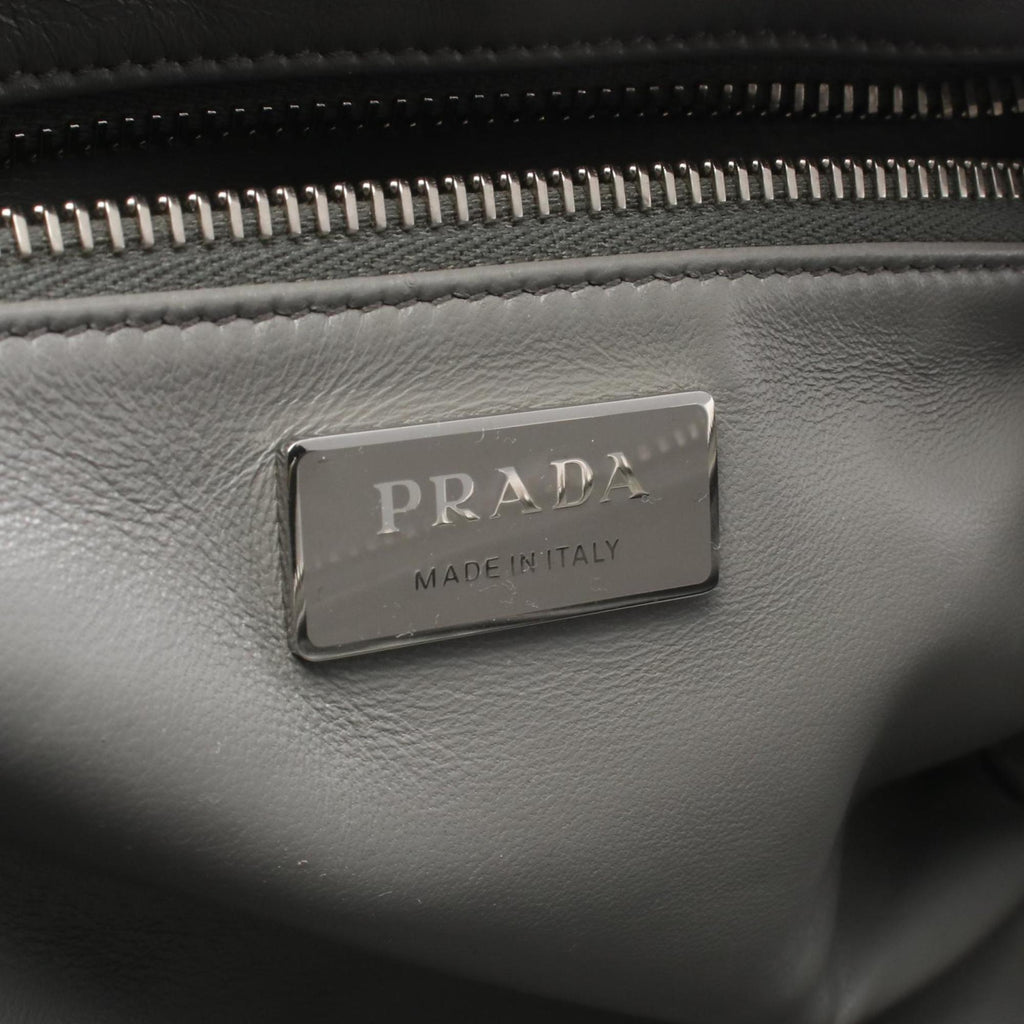 Prada Gray Leather Handbag