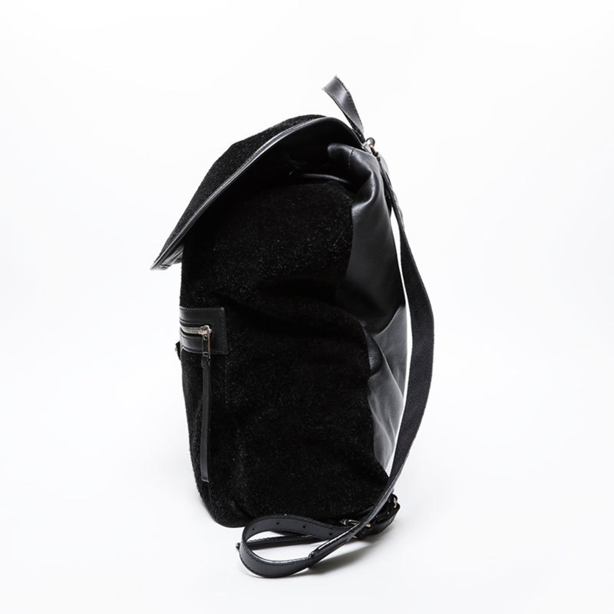 Balenciaga Black Leather Suede Backpack