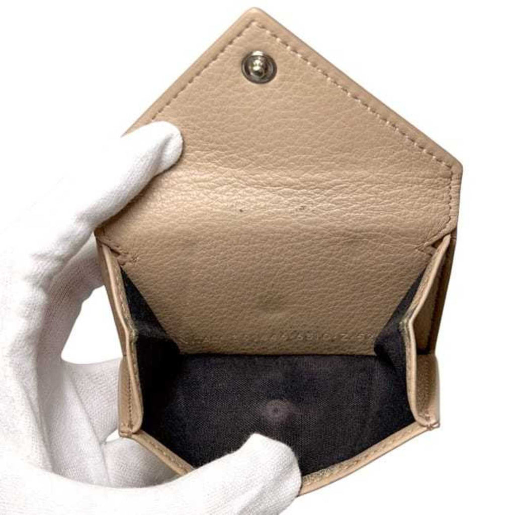 Balenciaga Beige Leather Wallet (Tri-Fold)