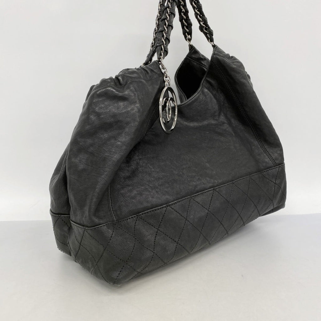 Chanel Black Leather Tote Bag