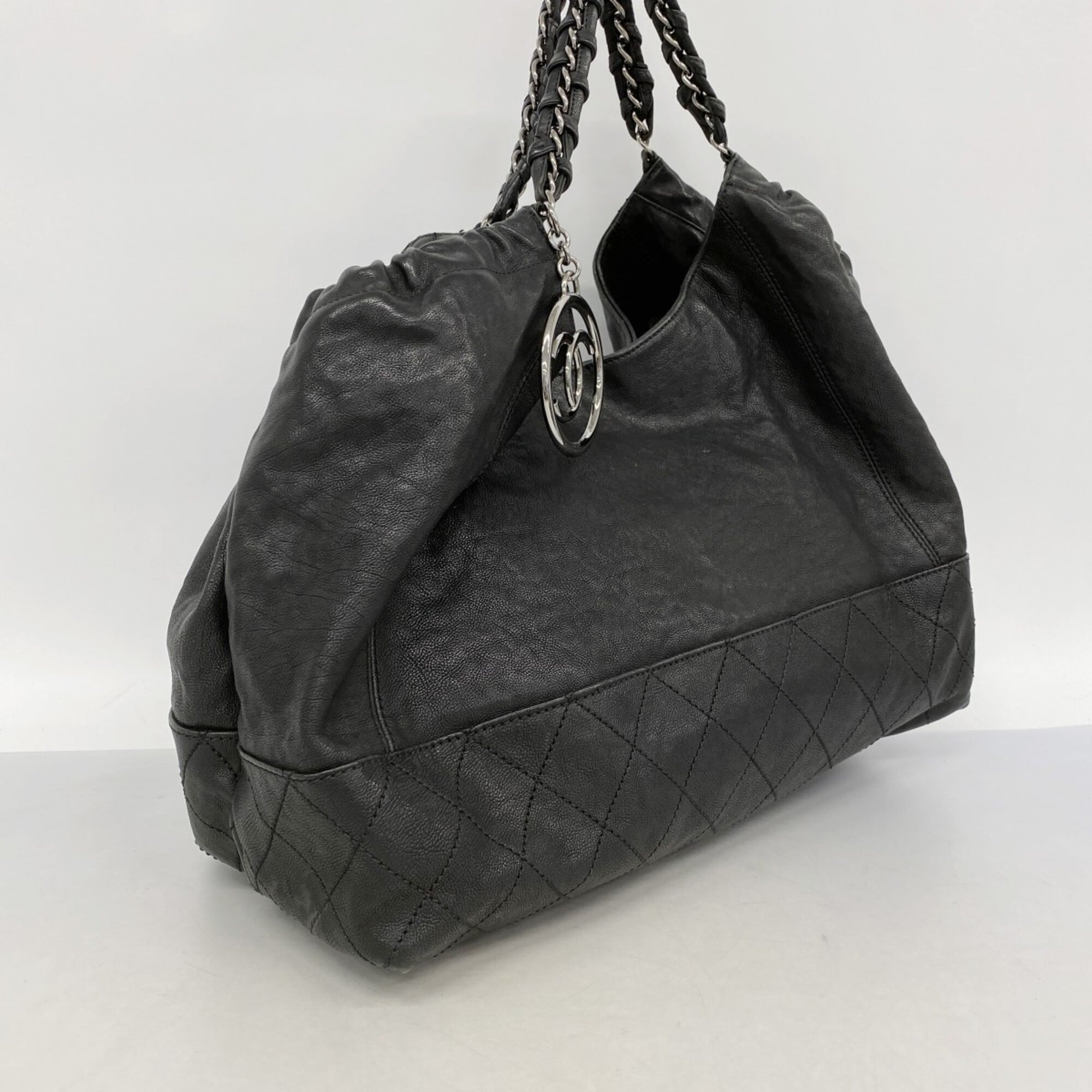 Chanel Black Leather Tote Bag