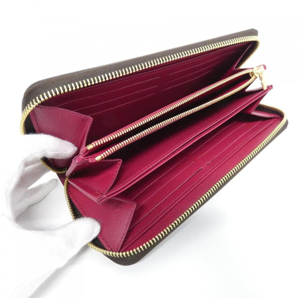 Louis Vuitton Fuchsia Marron Coated Canvas Long Wallet